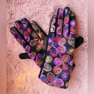 Colorful Swirl Pattern Women's Gloves